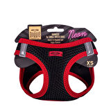 Doggie Havalı Dokuma Neon Küçük Irk Göğüs Tasması Kırmızı 30-34 cm (ANG-XS)