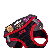 Doggie Havalı Dokuma Neon Küçük Irk Göğüs Tasması Kırmızı 30-34 cm (ANG-XS)