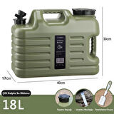 Musluklu Su Bidonu - Madfox Galon Air PE - 18 Litre - Yeşil - 547309