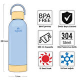 Çelik Pro Termos - Igloo - Hydrate - 500ml - Buzul Mavi - 205694