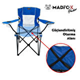 Katlanır Kamp Piknik Sandalyesi - Madfox Harbor - Bardaklıklı - Mavi - 547285 - Taşıma Çantalı