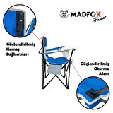 Katlanır Kamp Piknik Sandalyesi - Madfox Harbor - Bardaklıklı - Mavi - 547285 - Taşıma Çantalı