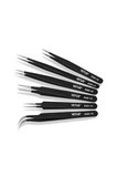 6 Parça Hassas Elektronik Cımbız Seti Antistatik Çelik Tweezer Set