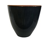 ANTRASİT RENK SIRLI , EL YAPIMI TOPRAK SAKSI 36*38 CM)