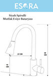 Siyah Spiralli Mutfak Bataryası Siyah Mutfak Dekor Musluk