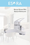 Beyaz Krom Mix Banyo Bataryası
