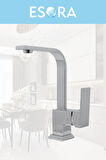 Krom Robot Duş Seti , Lüx Kare Eviye , Lavabo , Banyo Bataryası 4’lü Set