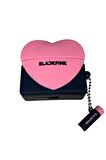Pro 1/2. Nesil Uyumlu Koruyucu Bluetooth Kulaklık Kılıfı Blackpink Kalp Figürlü