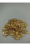 20 Adet - 24mm x 10mm Gold Renk Papağan Klips, Kilit Kanca, Kapama Klips, Kolye Ve Bileklik Kilidi