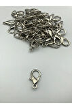 20 Adet - 24mm x 10mm Gümüş Renk Papağan Klips, Kilit Kanca, Kapama Klips, Kolye Ve Bileklik Kilidi