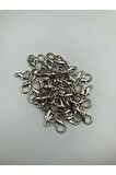 20 Adet - 24mm x 10mm Gümüş Renk Papağan Klips, Kilit Kanca, Kapama Klips, Kolye Ve Bileklik Kilidi