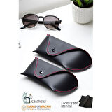 Korumalı Deri Gözlük Kabı Korumalı Gözlük Koruma Kılıfı 2 li SET