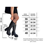 Disan Siyah Cilt Topuklu Çizme