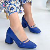 Tino Mavi Cilt Topuklu Ayakkabı