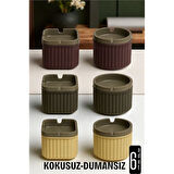 Kokusuz Dumansız Küllük - 6 li Küllük Seti Kafe Küllüğü Restoran Küllüğü Masaüstü Küllük