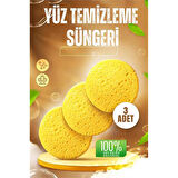 ModaCar  Makyaj Temizlik Pedi Cilt Temizlik Süngeri Doğal Selülöz 3 ADET