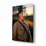 Atatürk Portresi 2 Yapay Zeka Cam Tablo