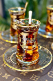 H Desen Gold 6'lı Çay Seti