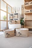 Jüt Dolap İçi Çamaşır Çocuk Odası Oyuncak Düzenleyici Katlanır Saklama Sepeti Organizer 29x20x18