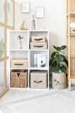 Jüt Dolap İçi Organizer Takı, Makyaj, Banyo, Ofis Düzenleyici Kapaklı Saklama Kutusu 25x25x25 cm