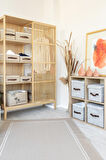 Keçe Dolap İçi Organizer Takı, Makyaj, Banyo, Ofis Düzenleyici Kapaklı Saklama Kutusu 25x25x25 cm