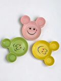 Eğlenceli Çocuk Mama, Yemek, Kahvaltı ve Pasta Tabağı 3 Adet Sarı-Yeşil-Pembe