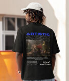 Kaliteli Artıstıc sanatsal baskılı unisex oversize T-shirt