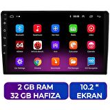 10.2 inç Android Ekran 2GB RAM 32GB Multimedia Geri Görüşlü