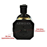 ARWOAN 8100 25w Ultra Güçlü Şarjlı El Feneri Projektör Sos+powerbank+usb Çıkış+25w Yan Aydınlatma