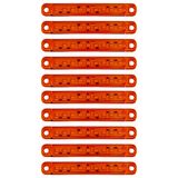 10 Adet 9 Ledli Parmak Led Sarı Turuncu Işık Su Geçirmez 12-24V