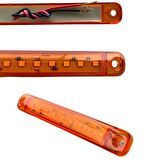 10 Adet 9 Ledli Parmak Led Sarı Turuncu Işık Su Geçirmez 12-24V