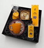 Turuncu Fincan & Rebul Kolonya & Kokulu Sabun & Kurabiye Hediye Seti
