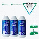ULTRA ŞEFFAF HIZLI Hobby Epoxy Epoksi Reçine İnce Döküm Fast 3kg