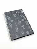 Kişiye Özel Cam Matara & Telli Defter & Siyah Kalem & Bambu Kapaklı Kavanozda Draje Hediye Seti