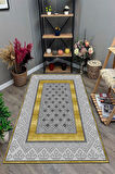 GRİ-GOLD Modern Çerçeve Desen Halı B1305