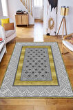 GRİ-GOLD Modern Çerçeve Desen Halı B1305