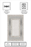VİZON-GÜMÜŞ Modern Çerçeve Desen Halı B1320