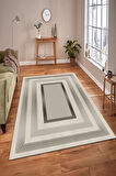 GRİ Modern Çerçeve Desen Halı B1323
