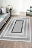 GRİ Modern Çerçeve Desen Halı B1323