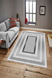 GRİ Modern Çerçeve Desen Halı B1323