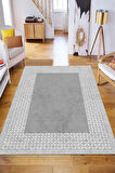 BEJ-LACİVERT Modern Çerçeve Desen Halı B1326