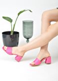 ASKA SHOES  HASIR   VE KOT KARE TOPUK  KARE BURUN TOPUKLU  TERLİK
