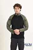Ascim Taktik Combat Sweatshirt | Siyah - Haki