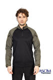 Ascim Taktik Combat Sweatshirt | Siyah - Haki