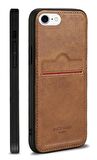 Apple iPhone 7 Kartlıklı Rich Boss Lüx Deri Kılıf Açık Kahve