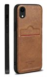 Xiaomi Redmi Note 10S Kartlıklı Rich Boss Lüx Deri Kılıf Açık Kahve