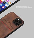 Xiaomi Redmi Note 10S Kartlıklı Rich Boss Lüx Deri Kılıf Açık Kahve