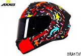 AXXIS DRAKEN CRAZY MATT RED MOTOSİKLET KASKI