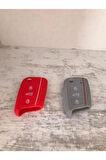 Octiva Scala Ibiza Ateca Leon Toledo Golf Silikon Anahtar Kılıf Kırmızı Ve Gri 2.resime Bakınız