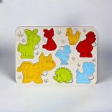Ahşap 3’lu Eğitici Öğretici Set Yapboz Puzzle Bultak Çocuk Oyuncağı, Hayvan, Meyve, Deniz